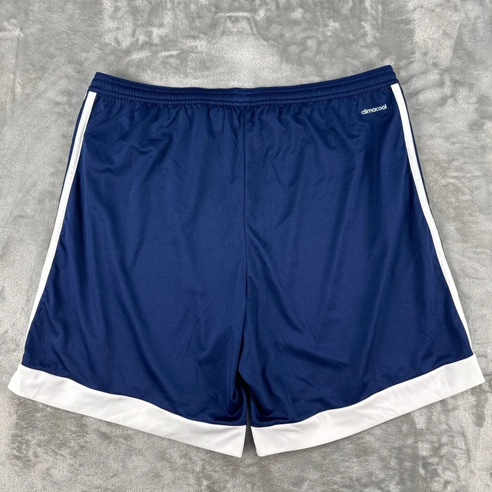 Adidas Shorts Mens XL Climacool Training Navy Blue White Striped EUC